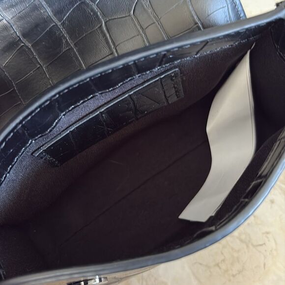 Zara Croc Embossed Vegan Leather Mini City Satchel Shoulder Bag - Picture 14 of 15